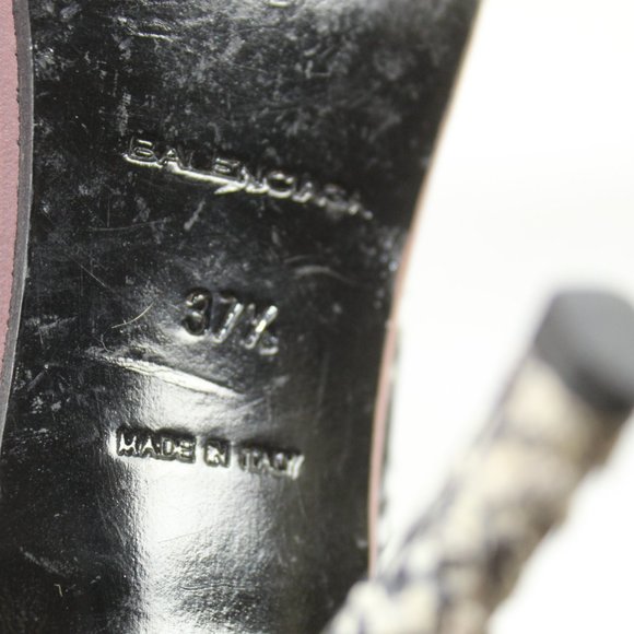 BALENCIAGA Snakeskin Open Toe Slinback Heels Sz US 7.5/ EU 37.5 - Picture 6 of 8